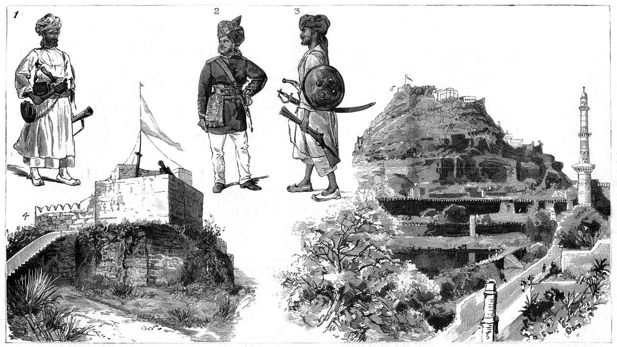 阿富汗人和印度中部海得拉巴的影像，1888年 作者 不明