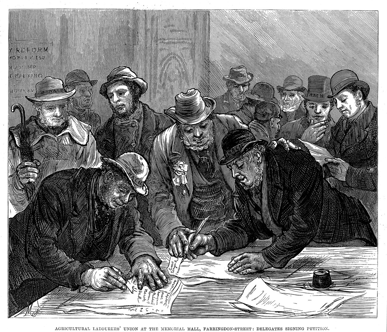 1877年在伦敦法灵顿街举行的农业劳工联盟会议 作者 不明