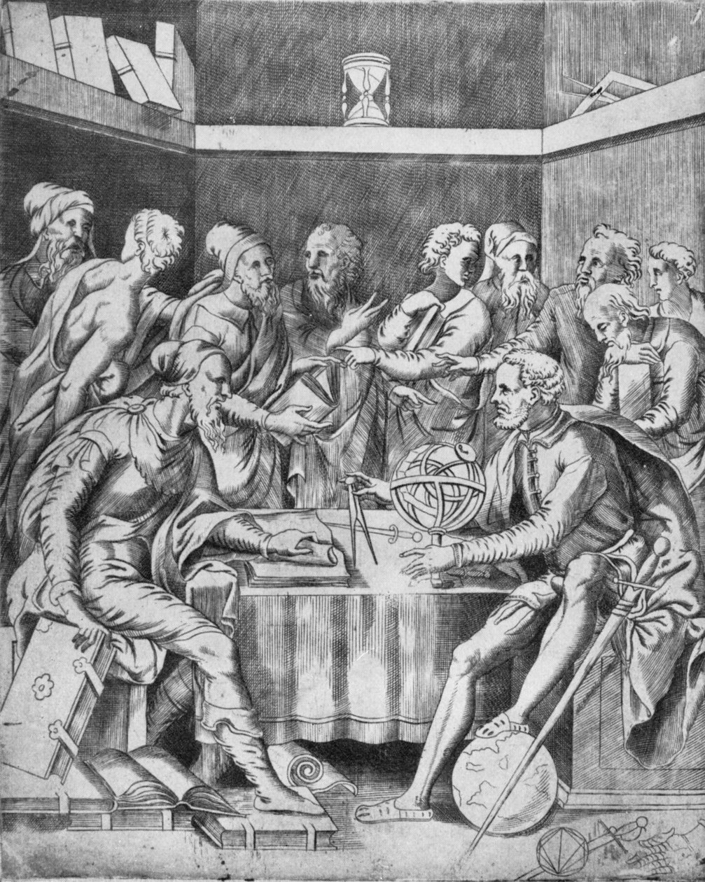 阿格里帕（Agrippa）1553年用数学方法指导学生 作者 不明