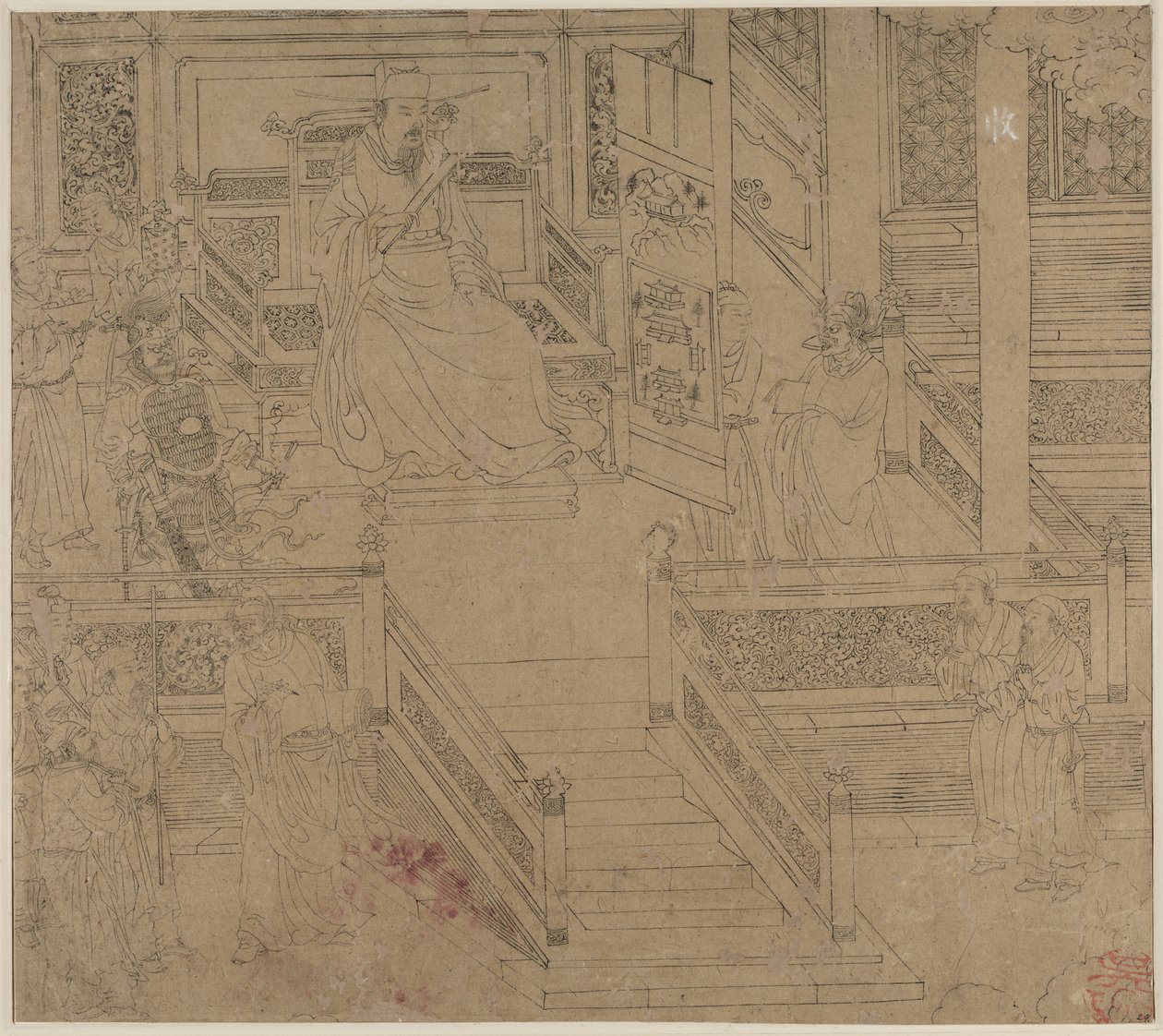 道教和佛教主题的专辑：地狱之王：第29叶，1200年代。 作者 不明