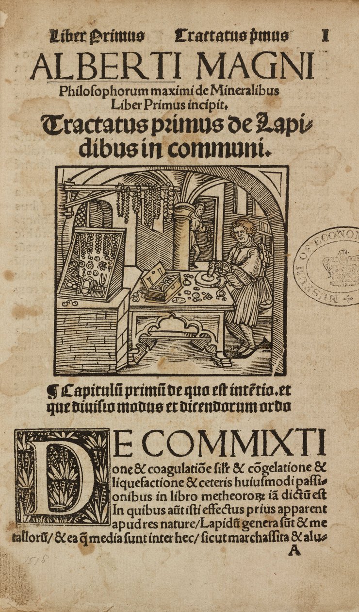 Alchemy & Early Chemistry Title page to a medieval German work on mineralogy and alchemy 作者 不明