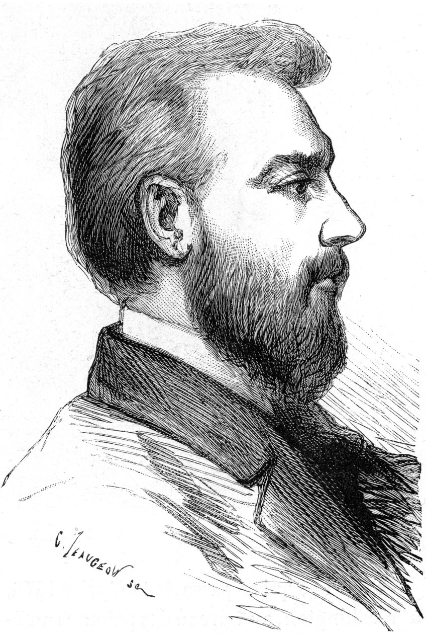 亚历山大·格雷厄姆·贝尔（Alexander Graham Bell），苏格兰裔美国发明家，c1880年 作者 不明
