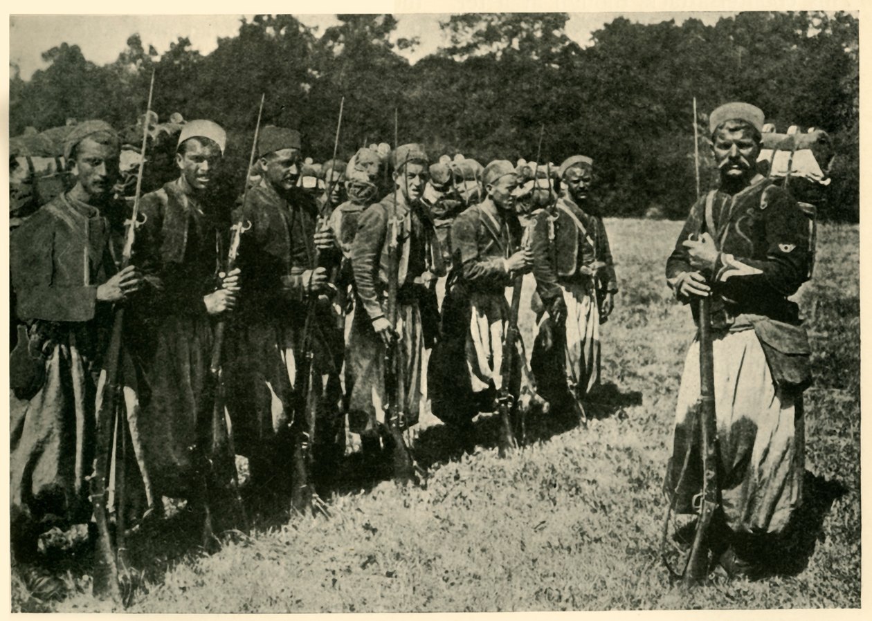 1915年第一次世界大战，被称为Turcos的阿尔及利亚虎尾蛇，c1920年。 作者 不明