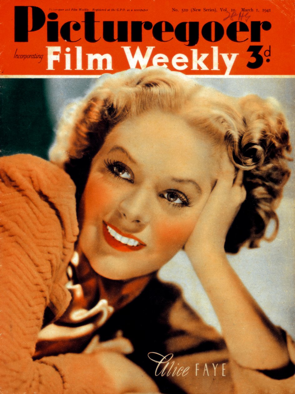 爱丽丝·费伊（Alice Faye），1915-1998年，美国女演员，1941年 作者 不明