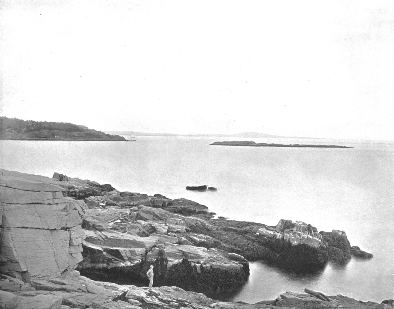 沿海岸，美国缅因州巴港，摄于1900年。 作者 不明
