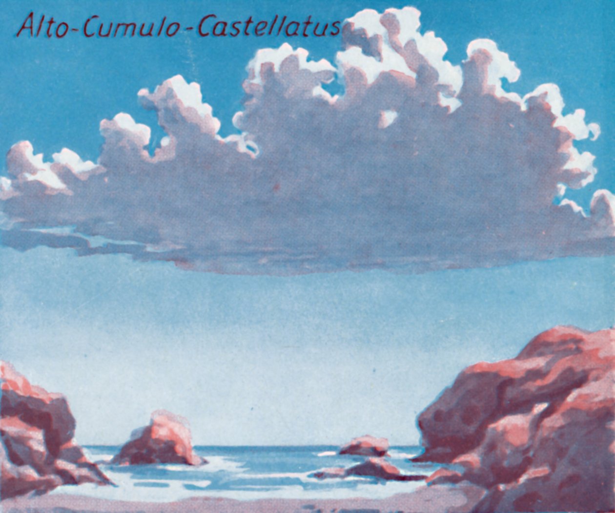 Alto-Cumulo-Castellatus-天空中数十种主要云形式，1935年 作者 不明