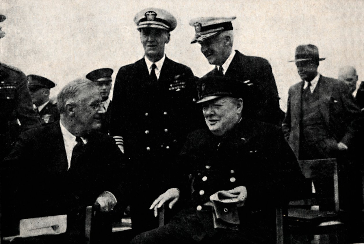 美国总统和英国总理，1941年8月14日。 作者 不明