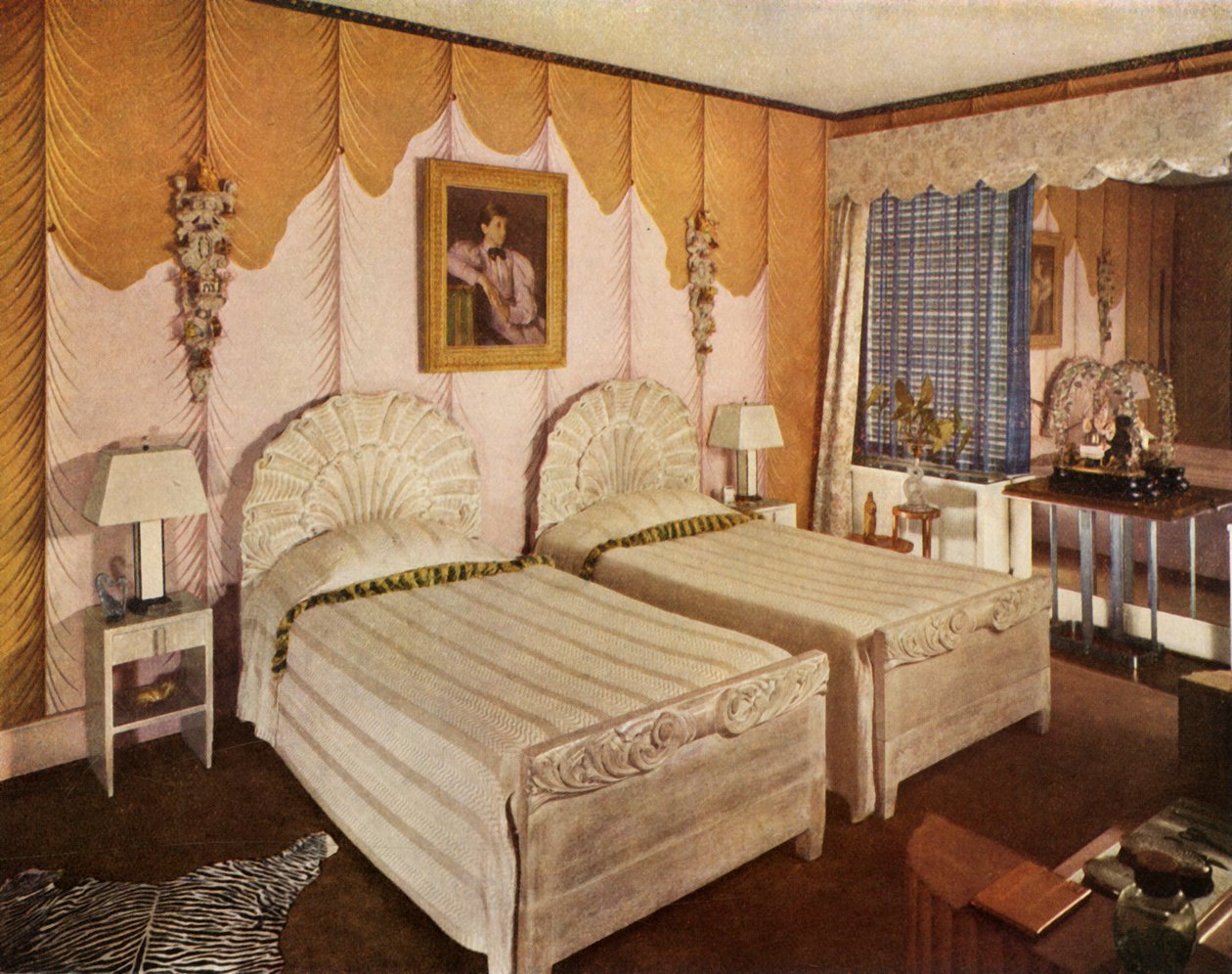 美国卧室，对小乔治·弗雷林格森（George G. Frelinghuysen，Jr.）进行了现代诠释，1941年 作者 不明