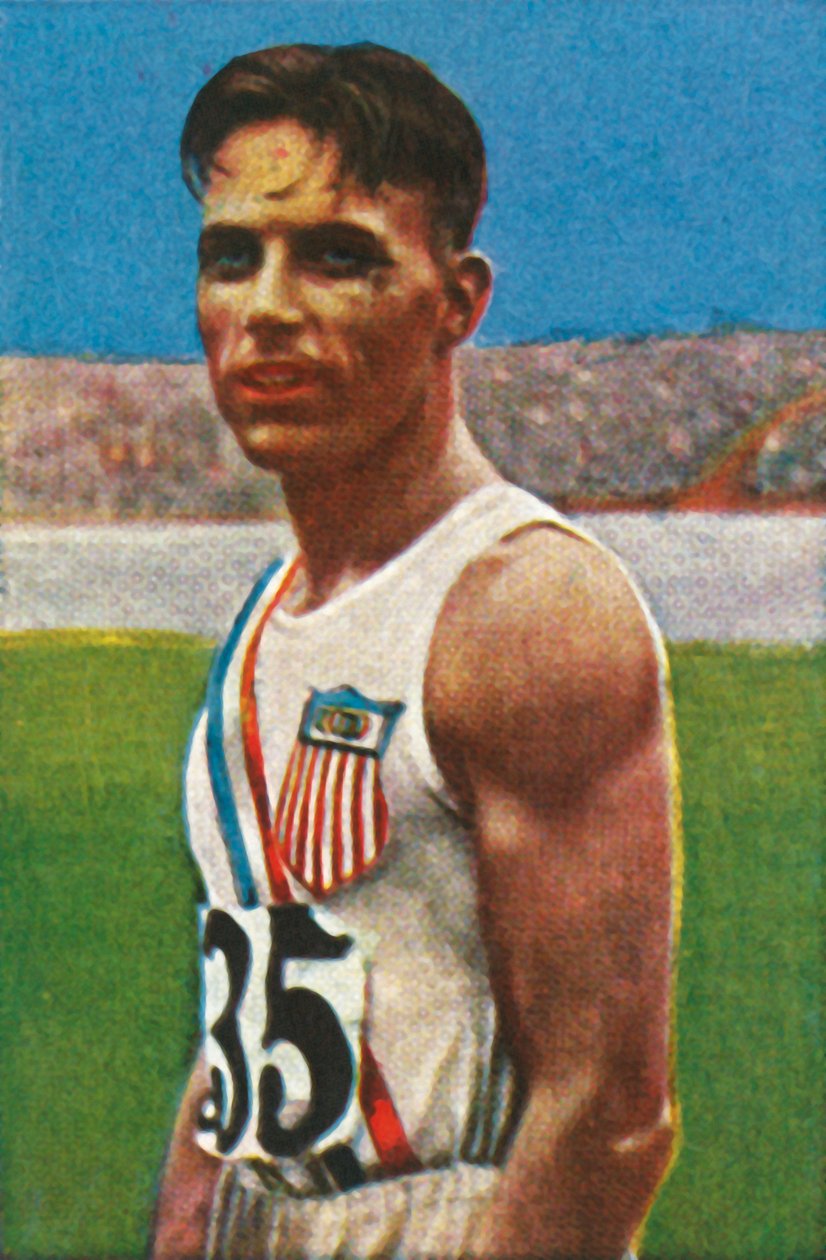 美国铁饼运动员巴德·豪斯（Bud Houser），1928年。 作者 不明