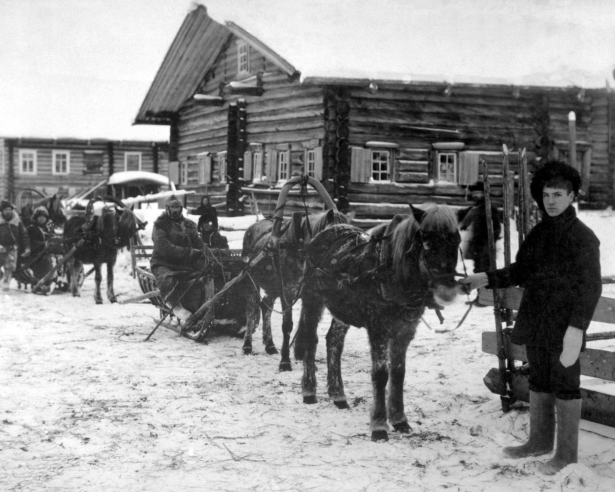 1918年12月，在俄罗斯阿尔汉格尔附近的美国步兵。 作者 不明
