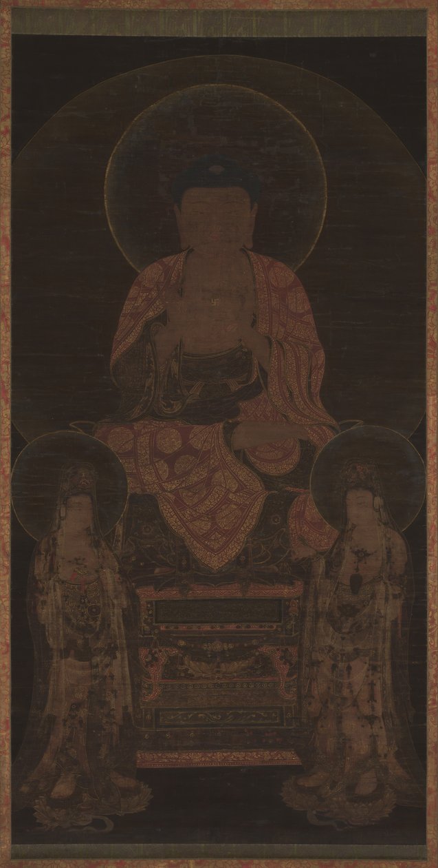 阿弥陀佛三人组，约13世纪。 作者 不明