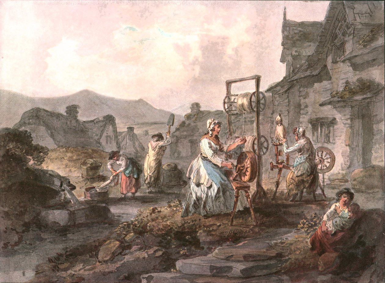 妇女在室外场景，c1900年。 作者 不明