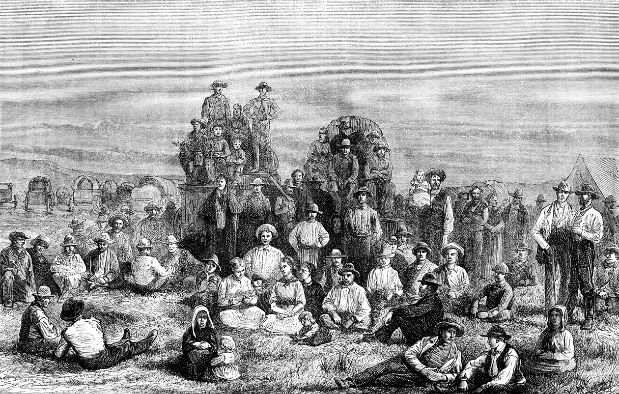 摩门教徒营地在沙漠中in依，c1846 c1880 作者 不明