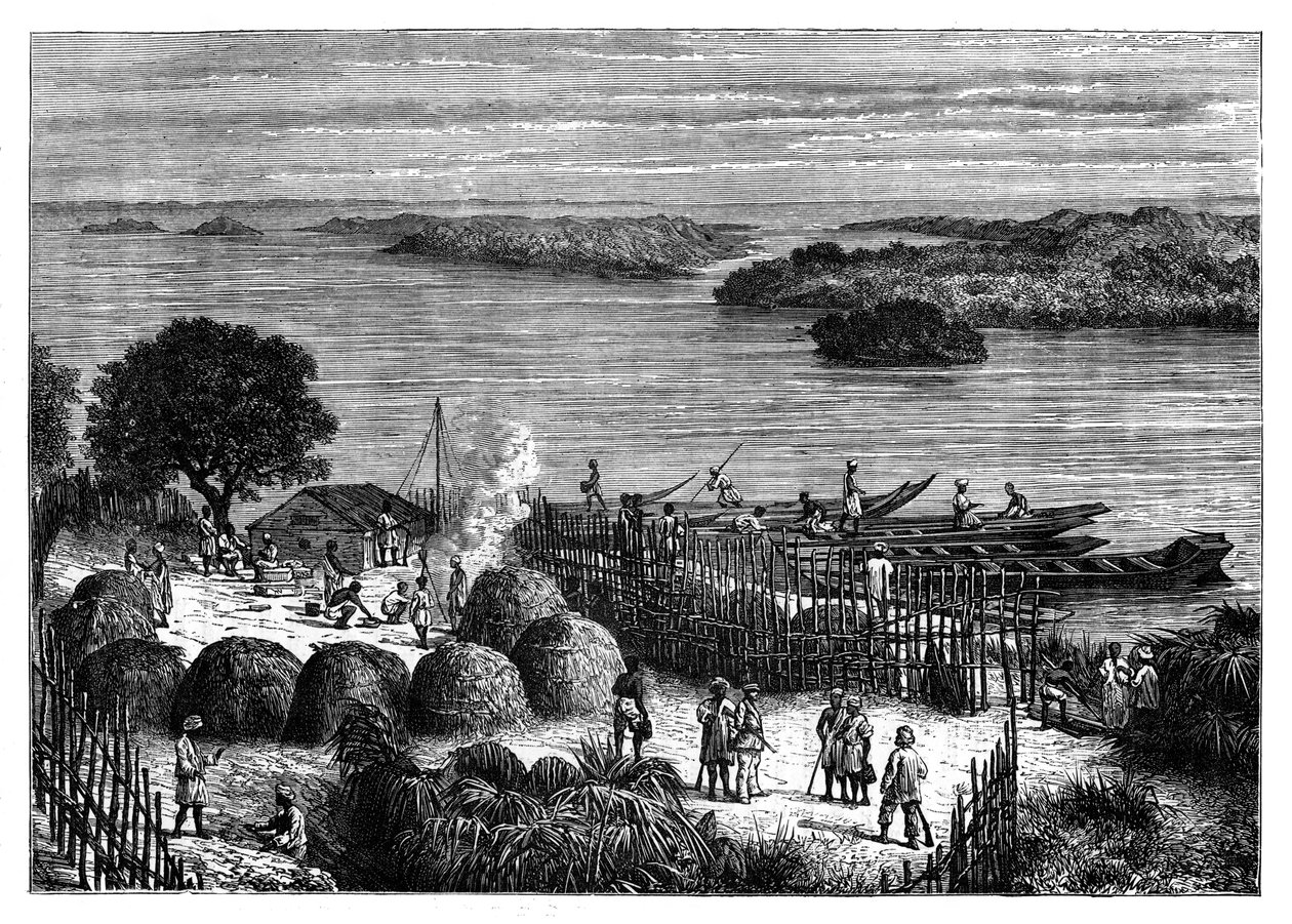 1890年，非洲刚果河上的营地 作者 不明