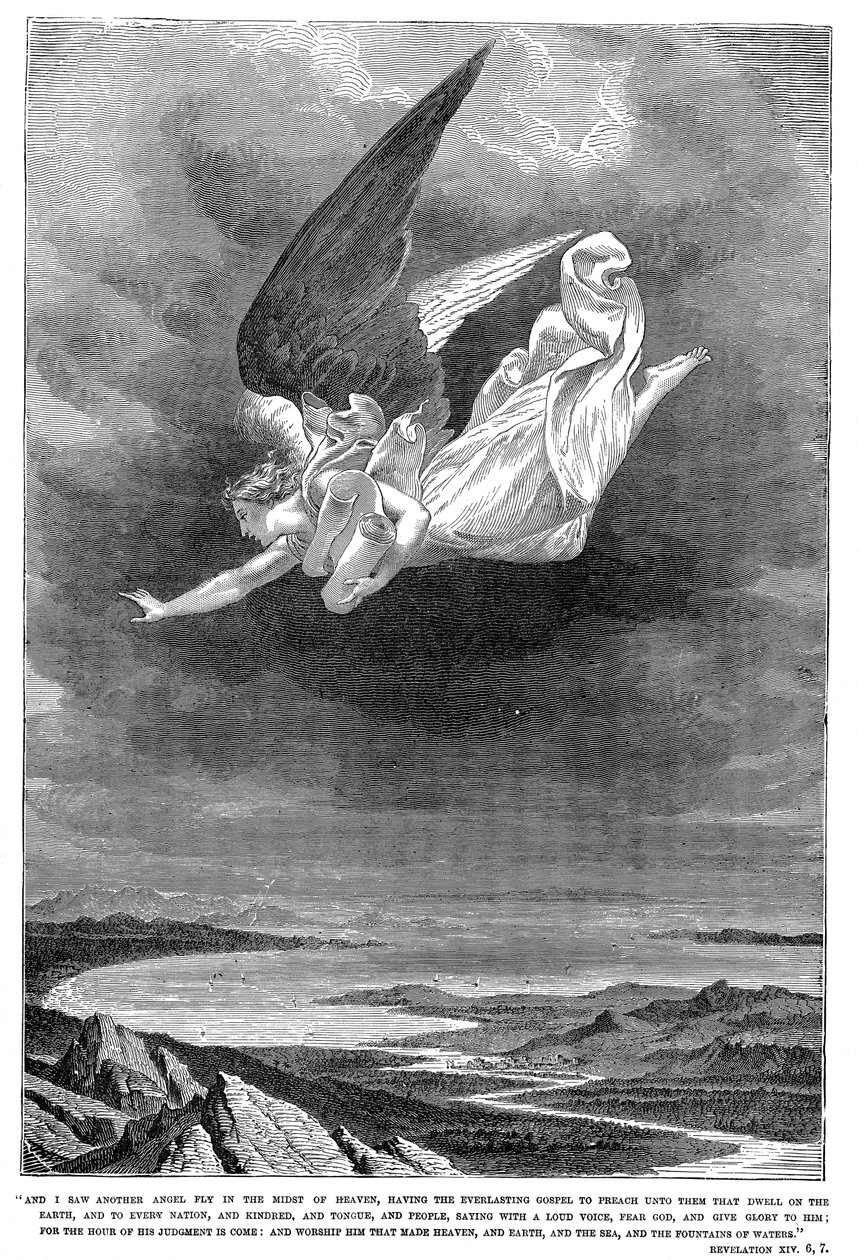 我看见另一个天使在天堂中飞翔，c1885 作者 不明