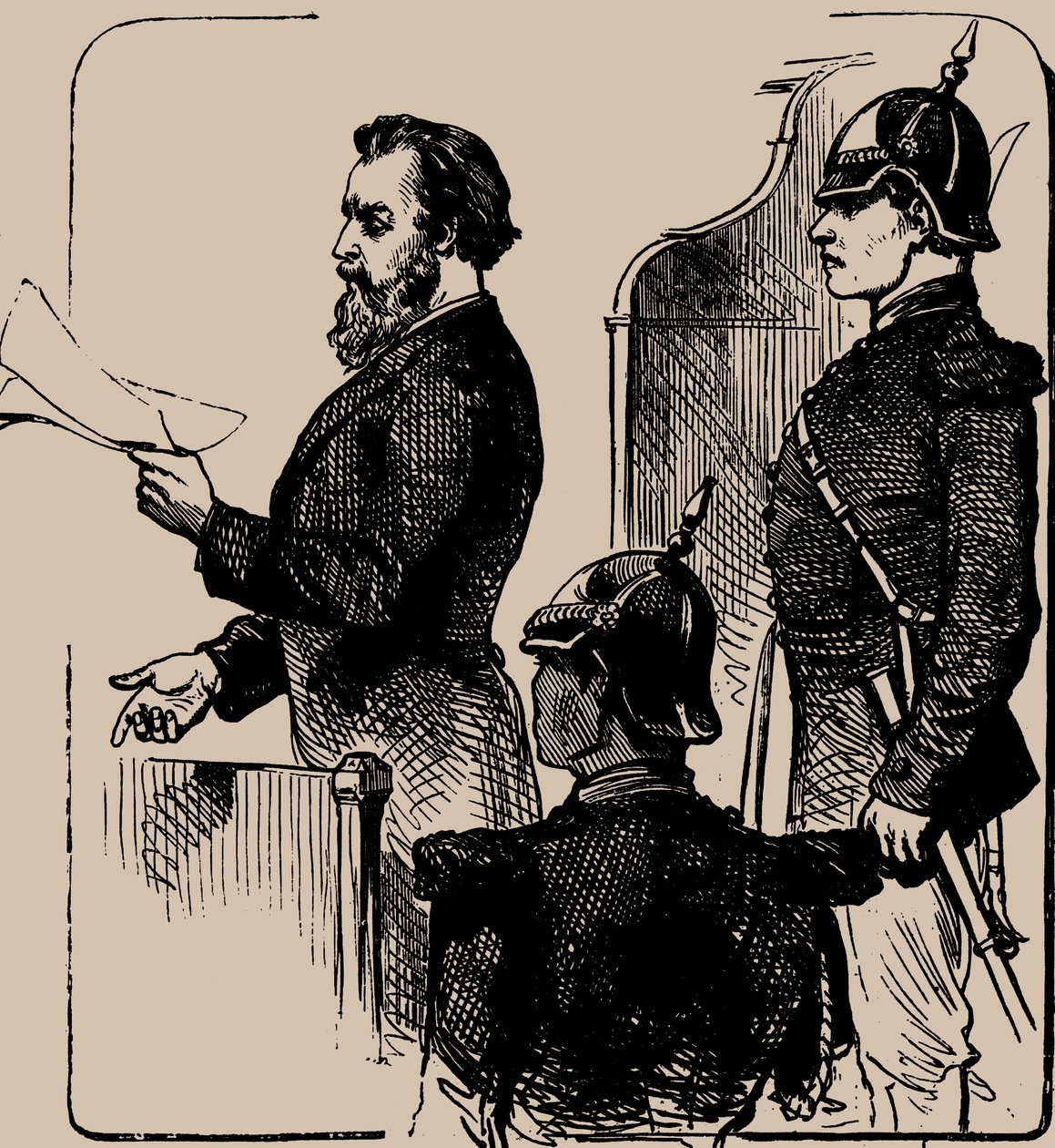 安德烈·兹利亚沃夫（Andrei Zhelyabov）于1881年在法院面前。 作者 不明
