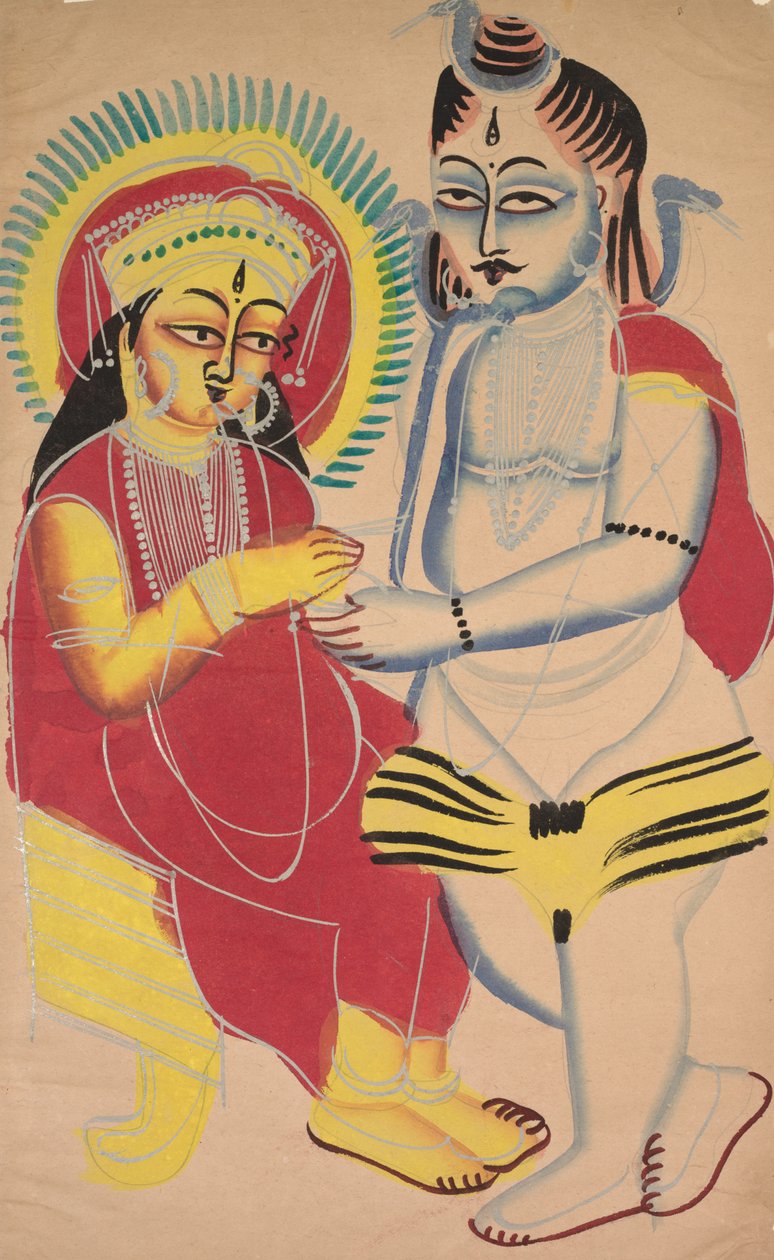 安纳布尔纳（Annapurna）和湿婆（Shiva），1800年代。 作者 不明