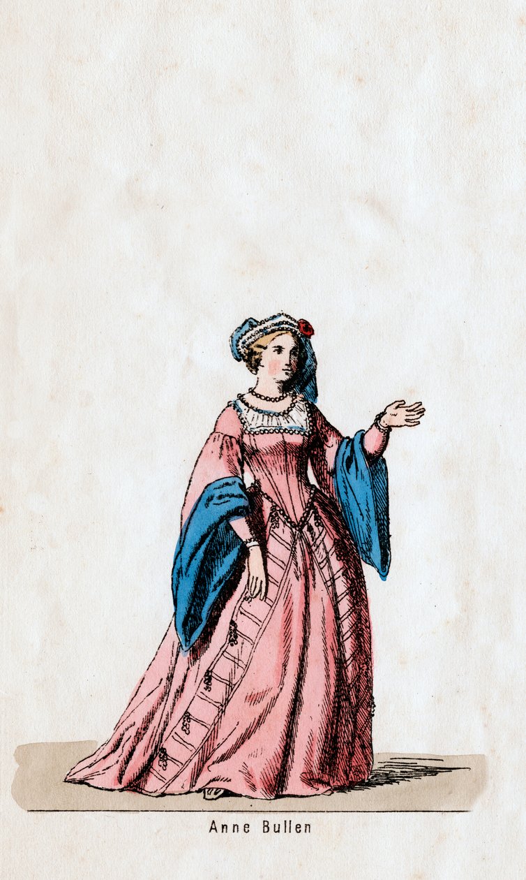 安妮·伯林（Anne Boleyn），莎士比亚戏剧的服装设计，亨利八世，十九世纪 作者 不明