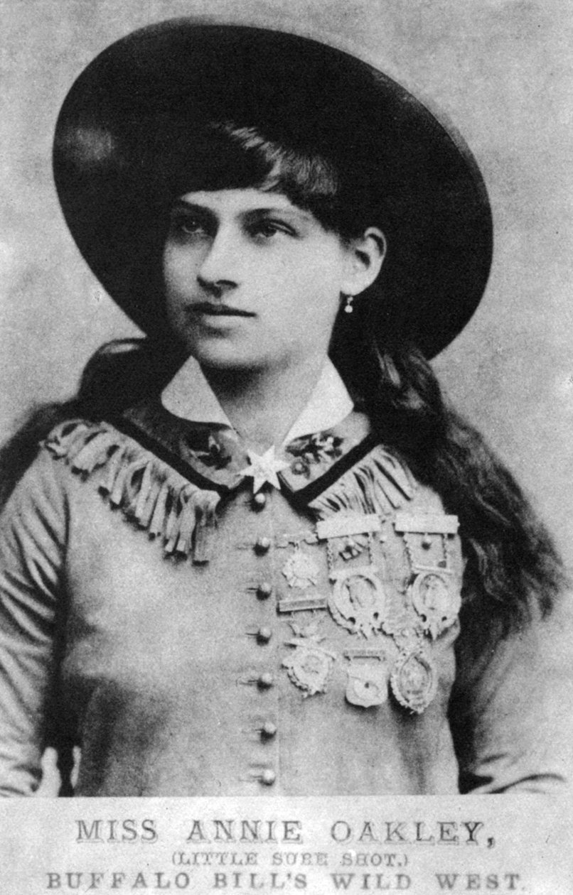 安妮·奥克利（Annie Oakley），美国展览神枪手，19世纪末，1954年 作者 不明