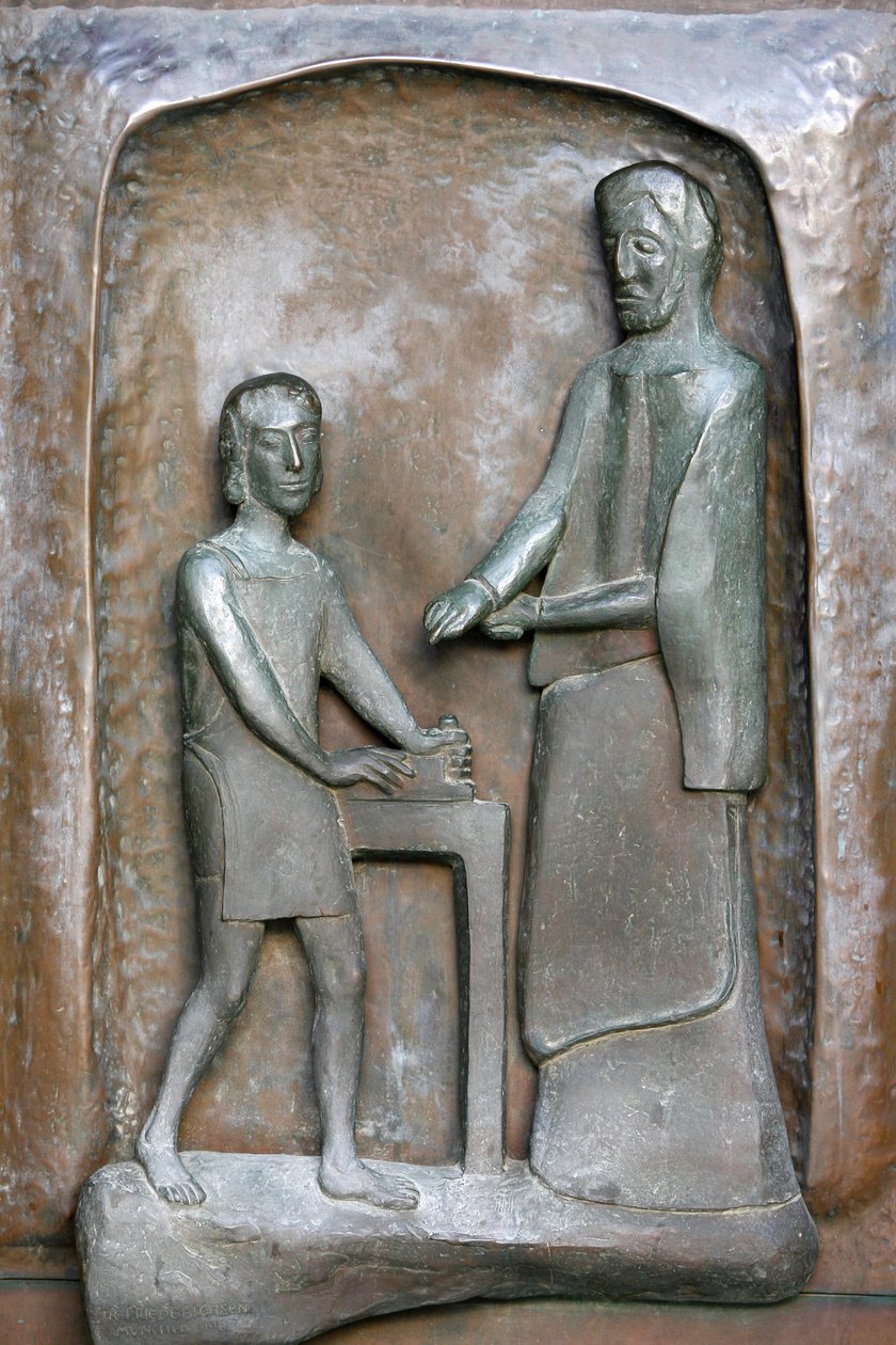 Annunciation basilica door sculpture : Jesus and Joseph, Nazareth, Israel 作者 不明