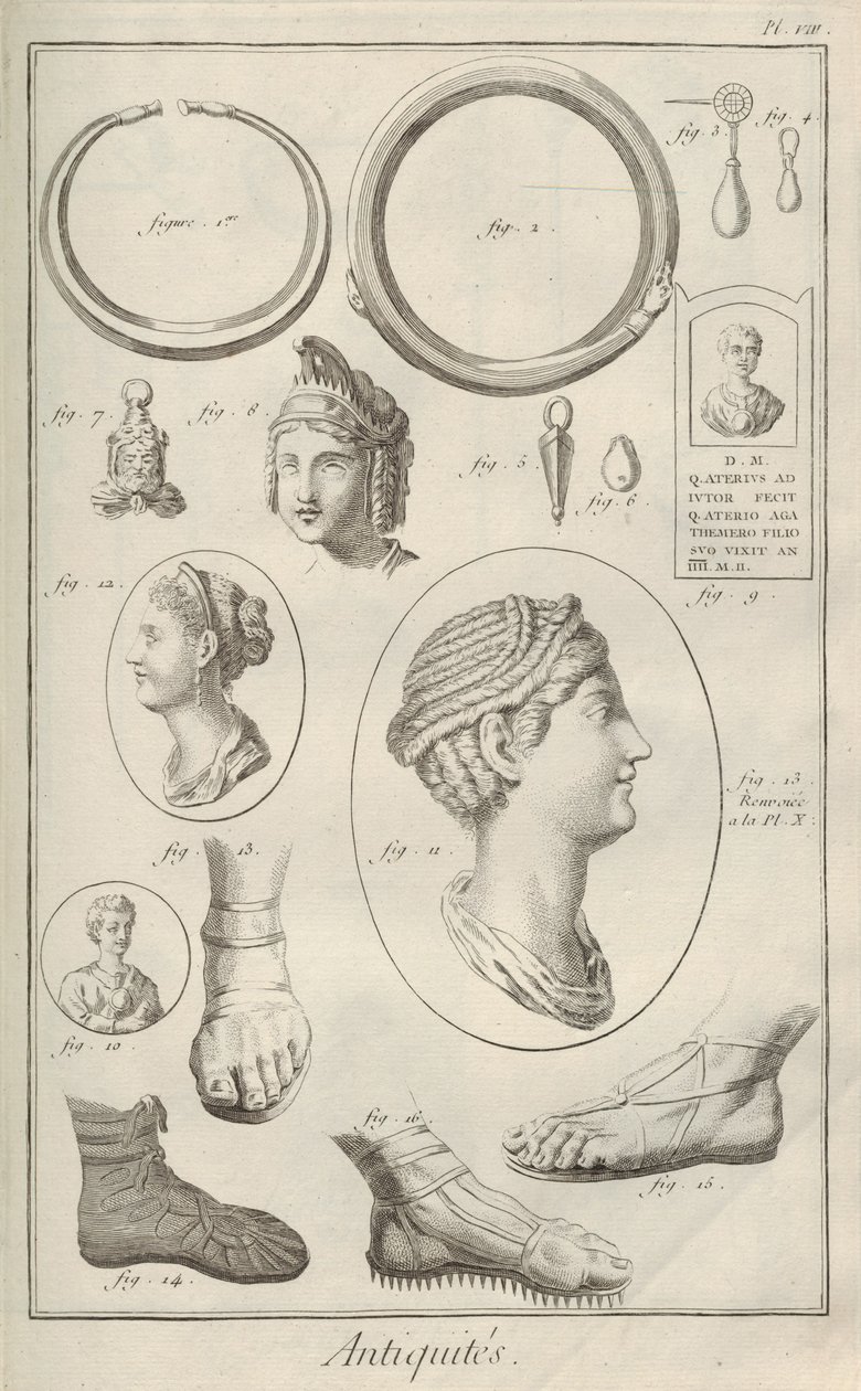 古物。 Denis Diderot和Jean Le Rond dAlembert的百科全书，1751-1765年。 作者 不明