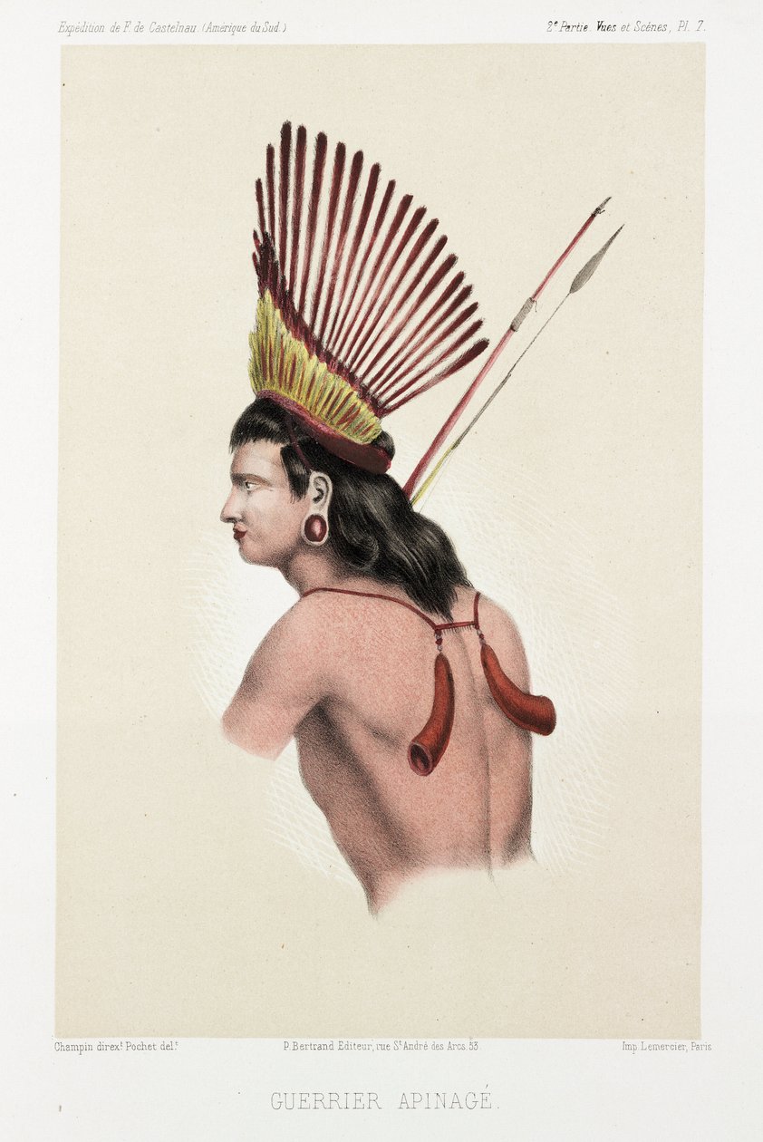 Apinage战士，巴西，约1843-1847年 作者 不明