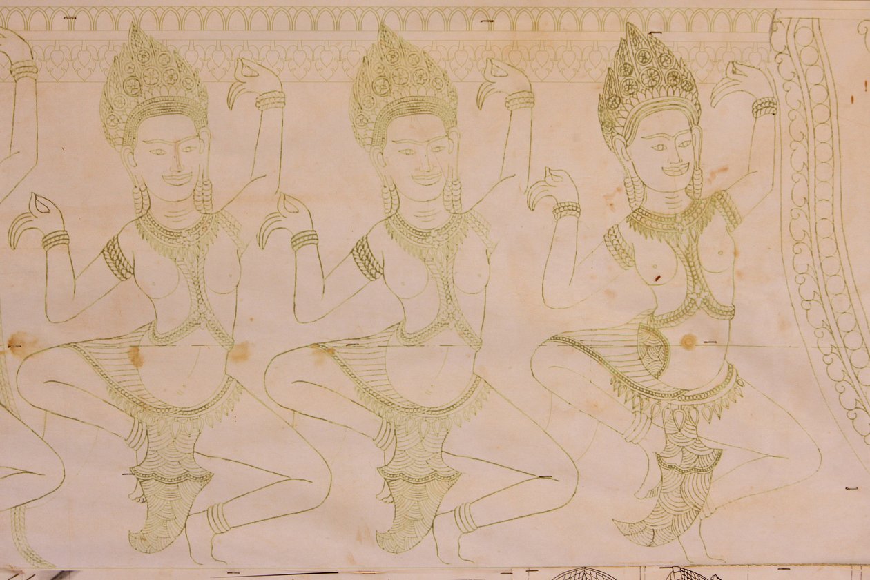 Apsara drawing, Siem Reap, Cambodia 作者 不明