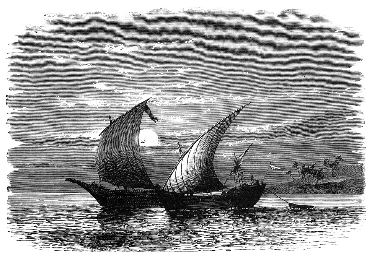 1890年，红海阿拉伯独桅帆船 作者 不明