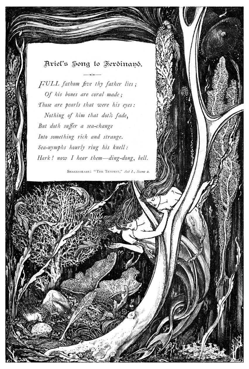 Ariels献给Ferdinand的歌，1895年 作者 不明