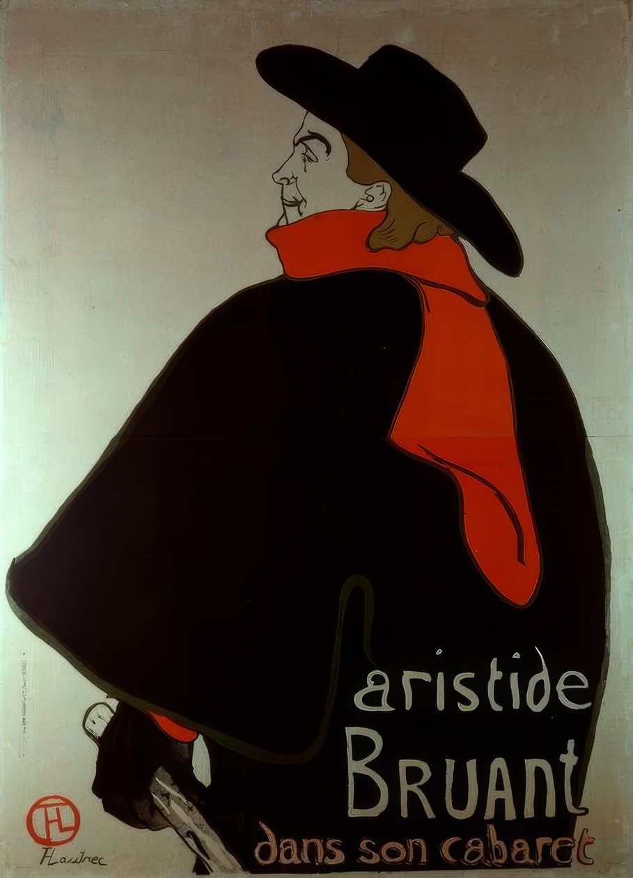 阿里斯蒂德·布鲁安（Aristide Bruant）身着歌舞表演 作者 不明