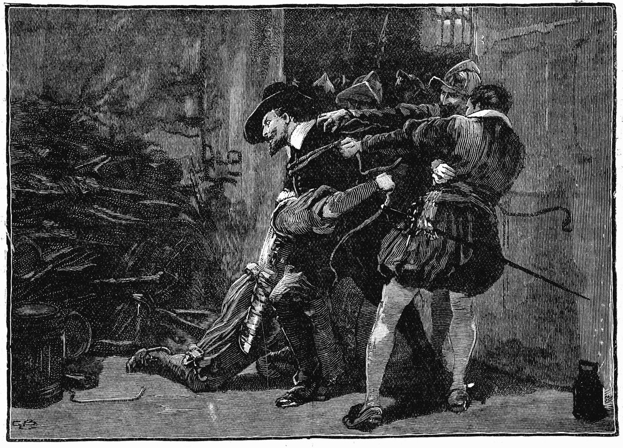 盖伊·福克斯（Guy Fawkes）在19世纪的1605年的议会地窖中被捕 作者 不明