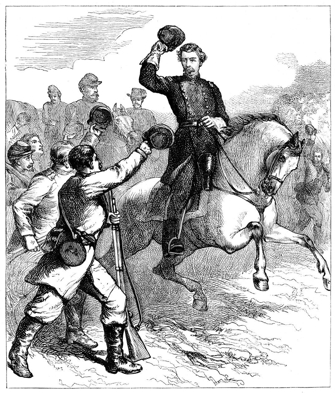 麦克莱伦将军于1862年1880年抵达弗吉尼亚州威廉斯堡 作者 不明