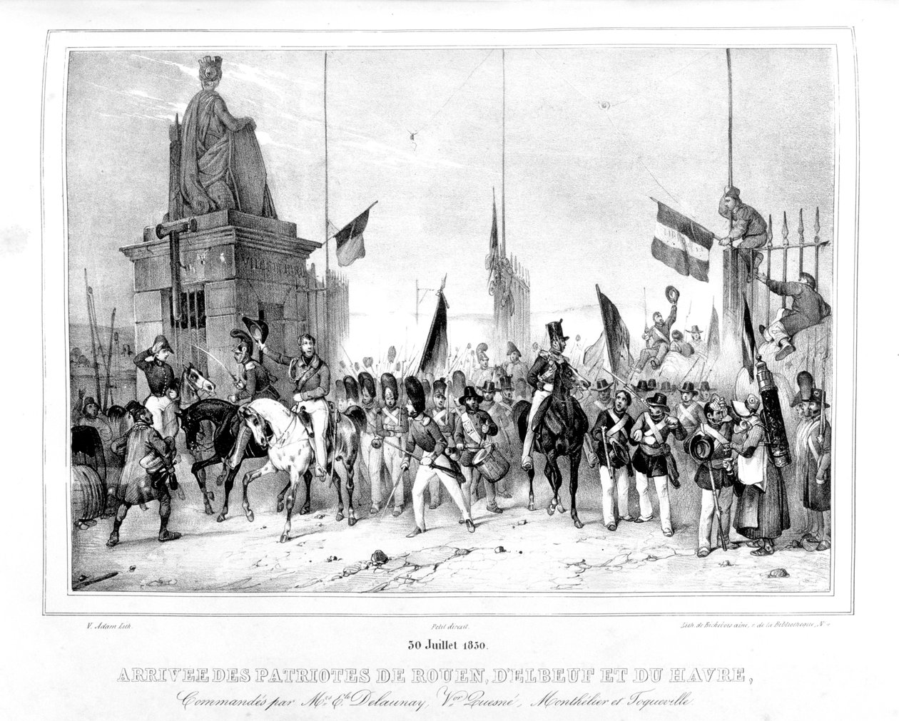 1830年7月30日，巴黎鲁昂，易北河和勒阿弗尔爱国者的到来 作者 不明