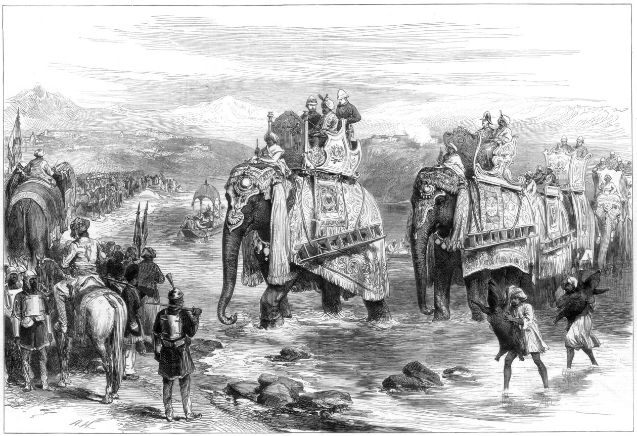 1876年，威尔士亲王到达开姆郡朱莫 作者 不明
