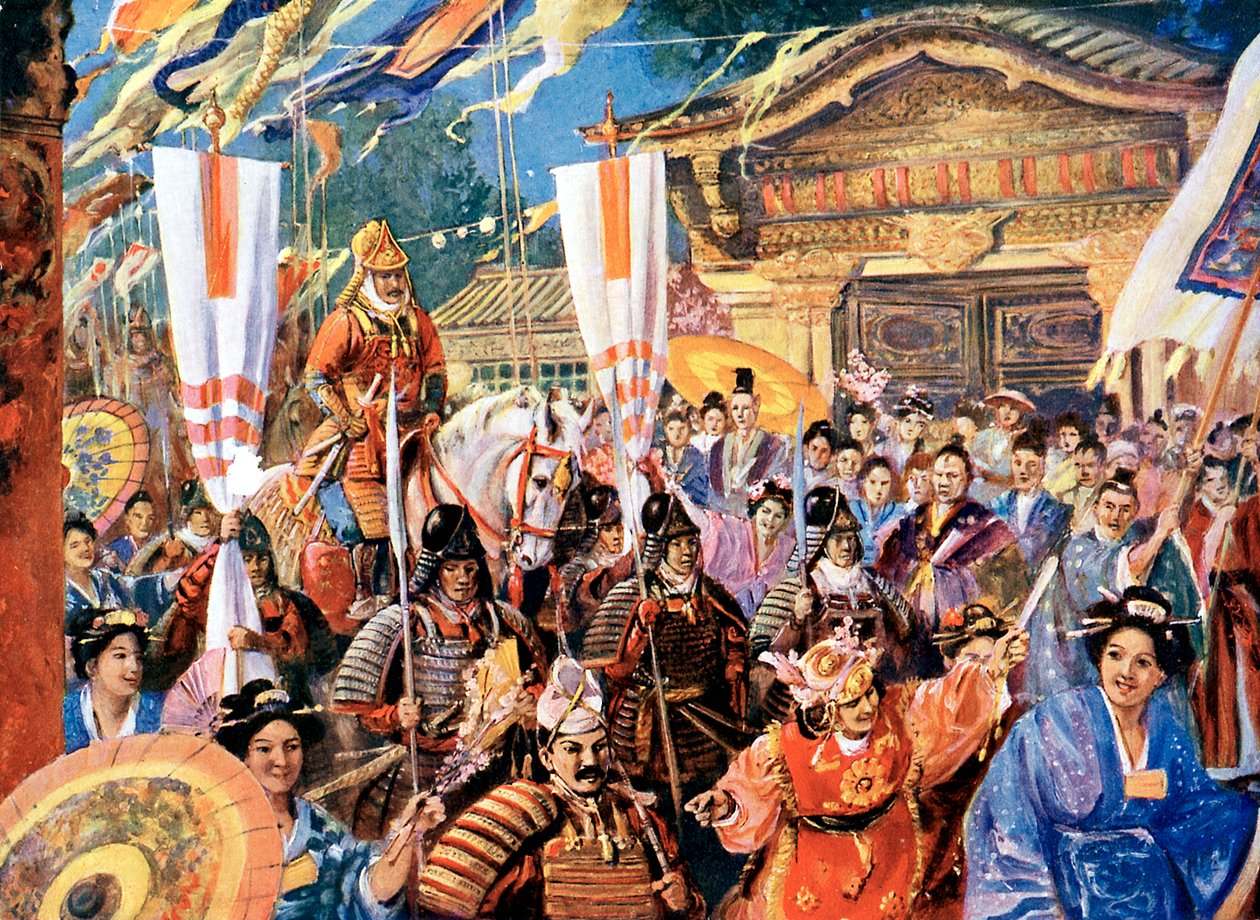 十二世纪的日本武士，二十世纪的赖本对艺术家的印象 作者 不明