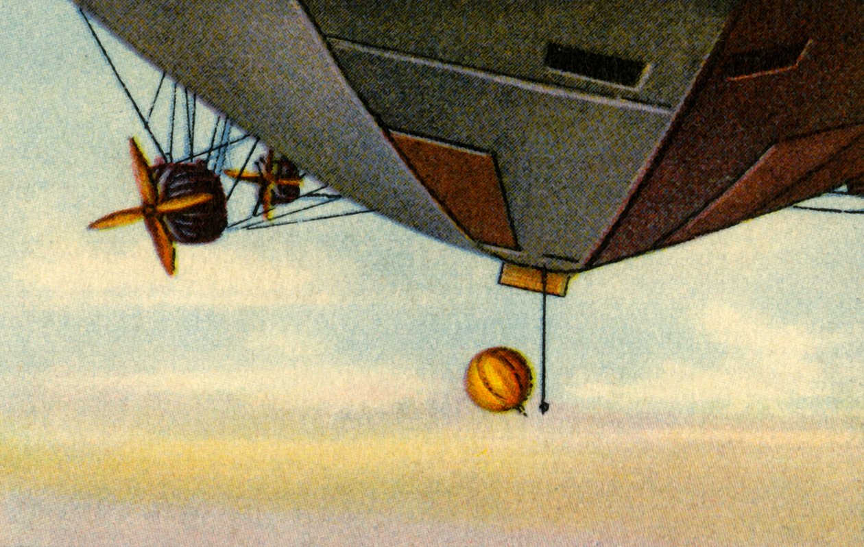 齐柏林飞艇的升空，北极探险队，1932年。 作者 不明