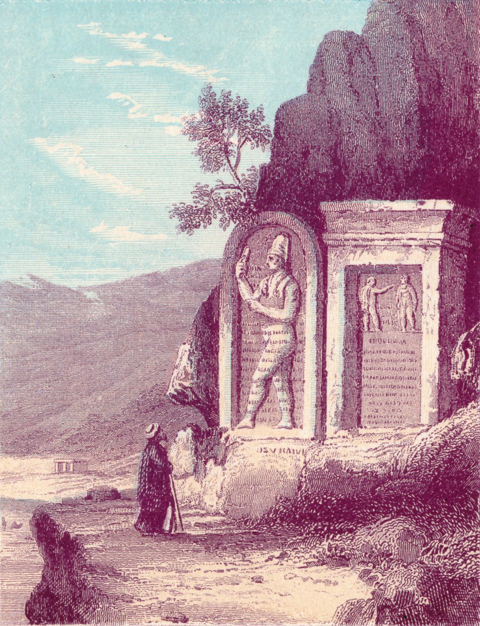 亚述雕塑在纳尔·埃尔·凯尔布（Nahr El Kelb）或狗河（Dog River），建于19世纪。 作者 不明