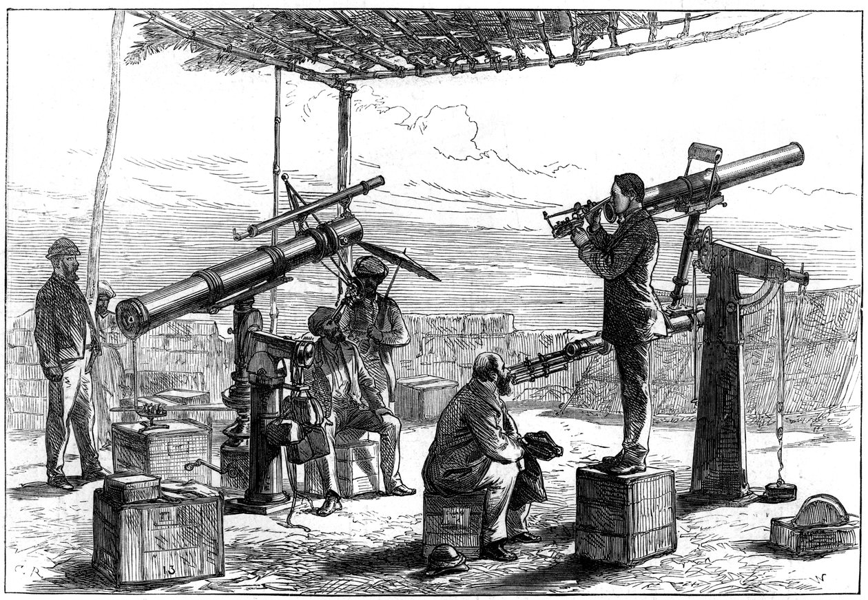 等待日食的天文学家，印度，1872年 作者 不明