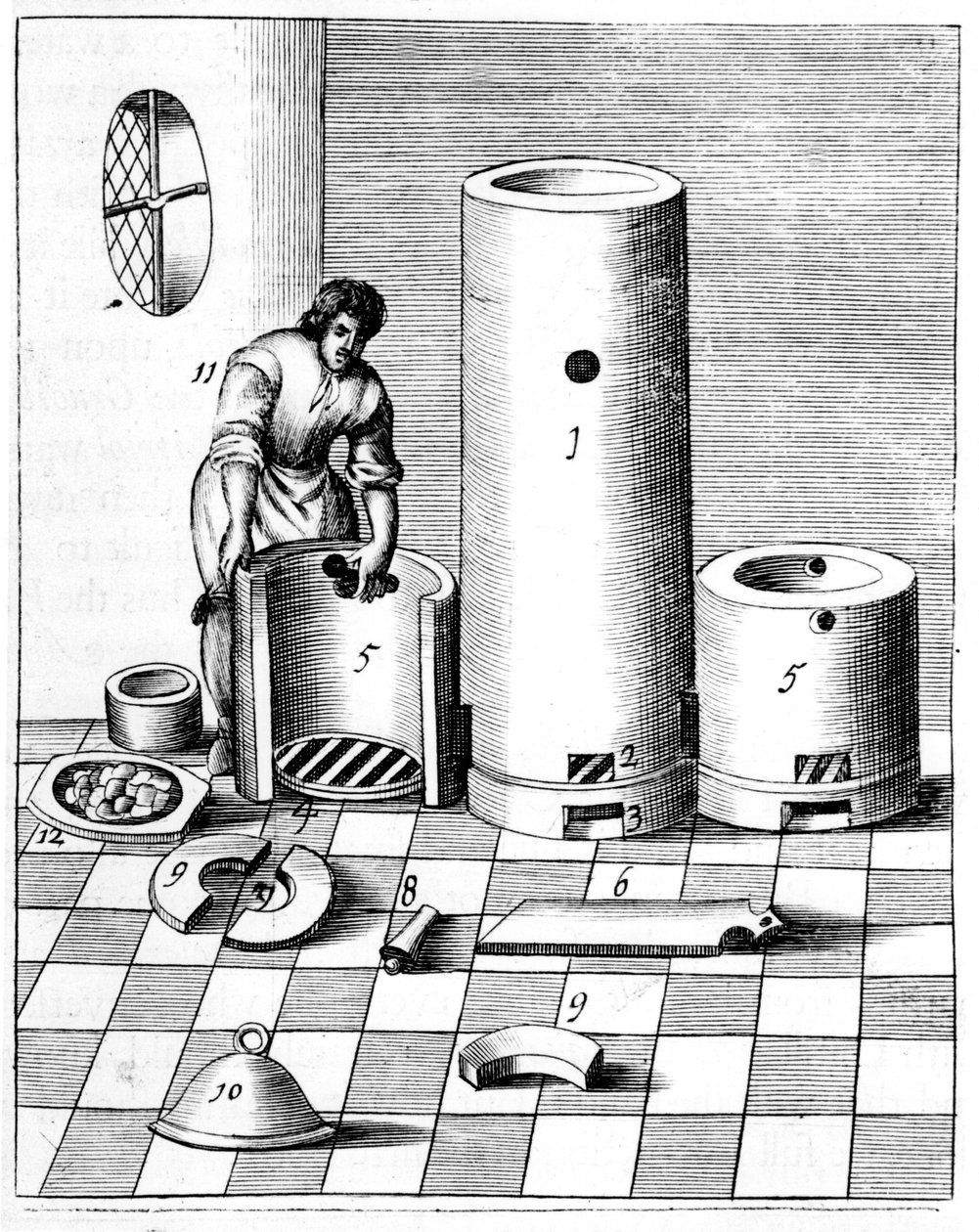 Athanor或Slow Harry，保持恒定温度的自动供料炉，1683年 作者 不明