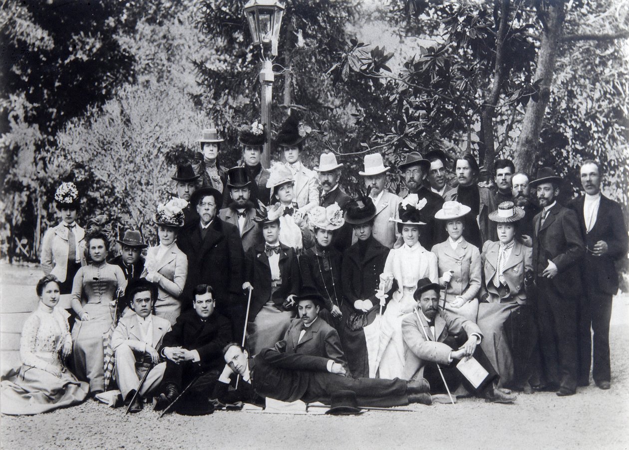 马克西姆·高尔基（Maxim Gorky）和安东·契kh夫（Anton Chekhov），莫斯科艺术剧院的演员，1900年 作者 不明