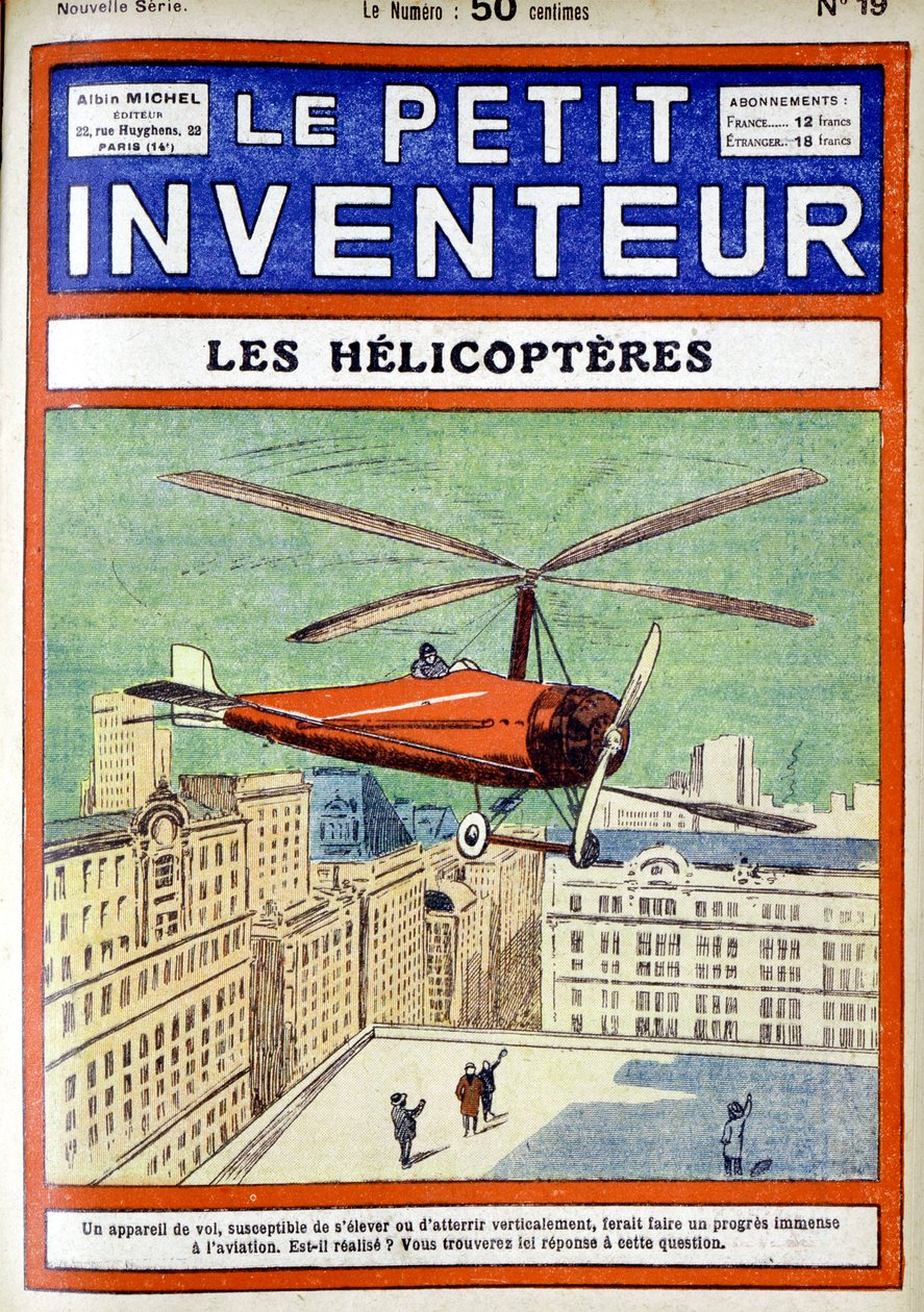Autogiro，由西班牙工程师Juan de la Cierva设计，1928年 作者 不明