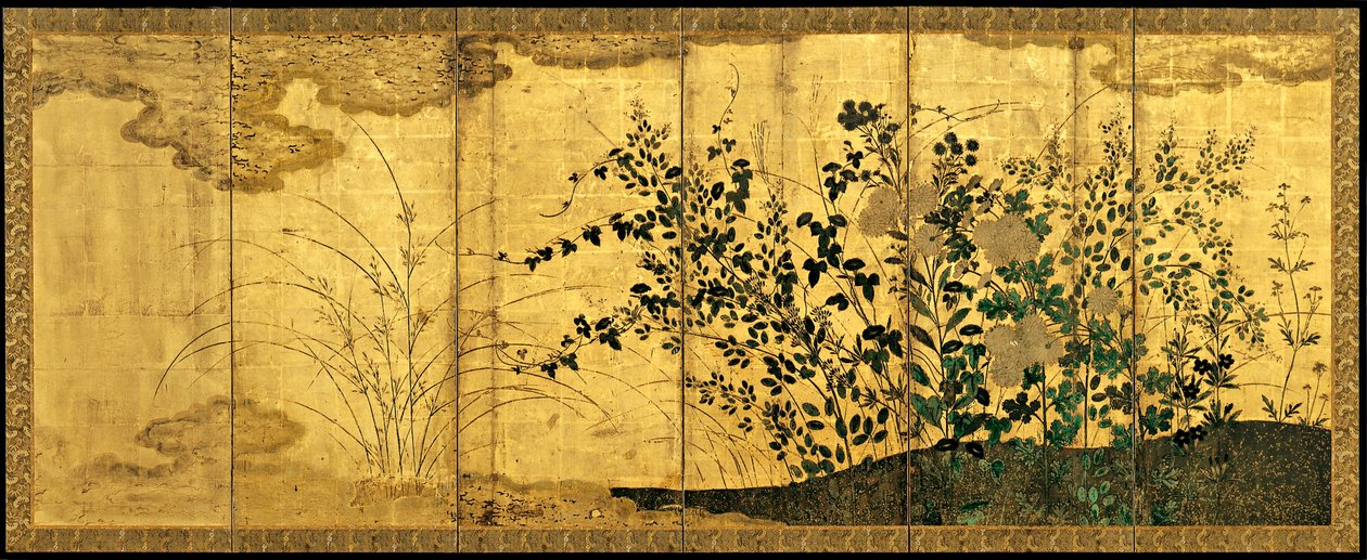与野生鹅的秋天风景，c。 1650 作者 不明