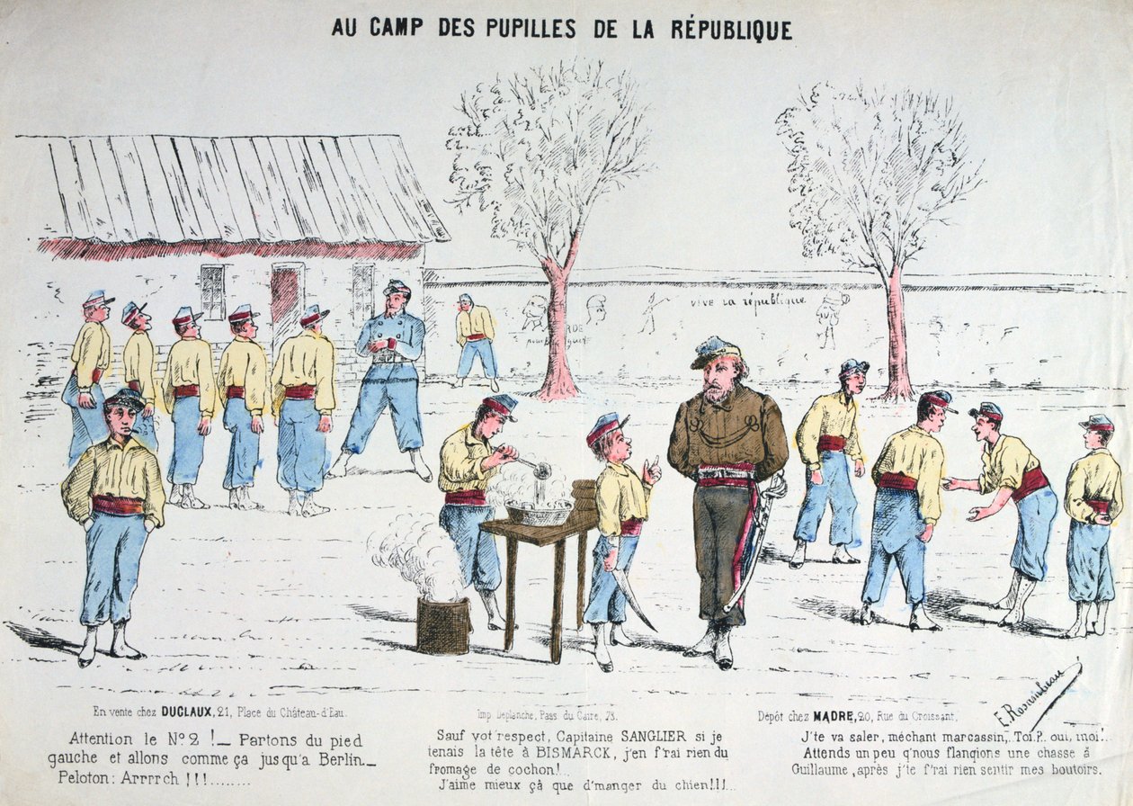 1871年，在共和国营的新兵营中。 作者 不明