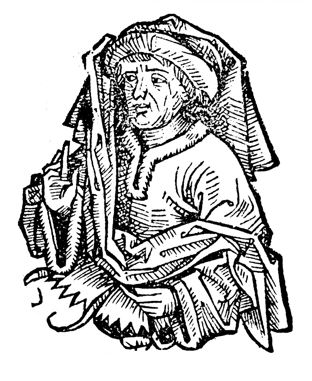 阿韦罗伊斯·本·拉什（Averroes Ibn Rushd），1126-1198年，著名的中世纪伊斯兰哲学家，1493年 作者 不明