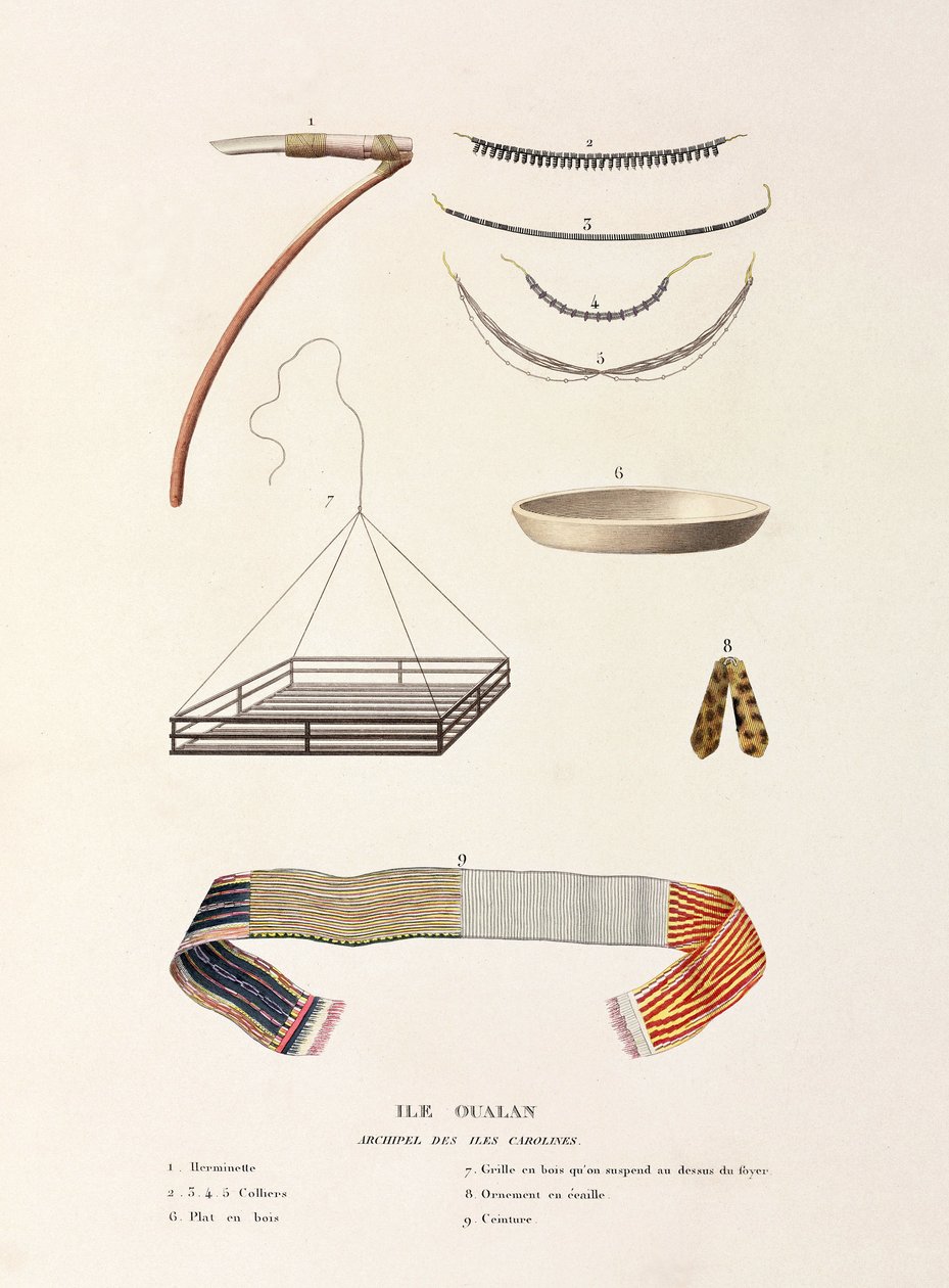 Axe, belt and other items from Oualan 作者 不明