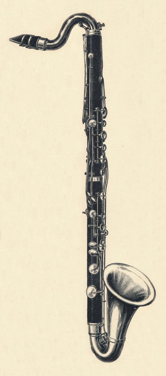 B低音单簧管，1895年。 作者 不明
