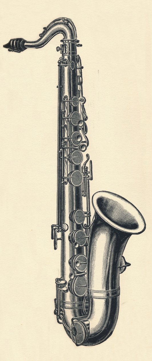 B次中音萨克斯风，1895年。 作者 不明