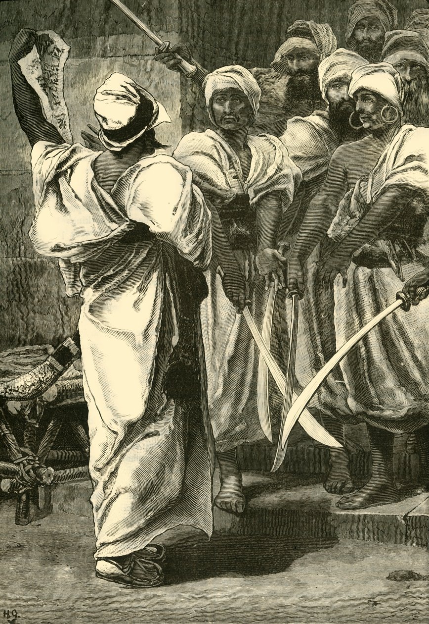 Bagaeus将其信息传达给波斯卫队，1890年。 作者 不明