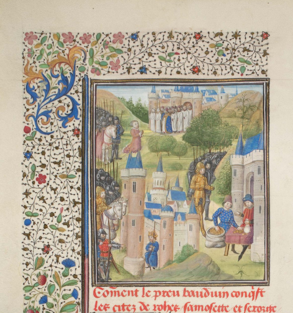 布洛涅·鲍德温（Budlogne Baldwin）于1098年2月进入埃德萨（Edessa）。1460年代威廉·提尔（William of Tyre）拍摄的历史缩影 作者 不明