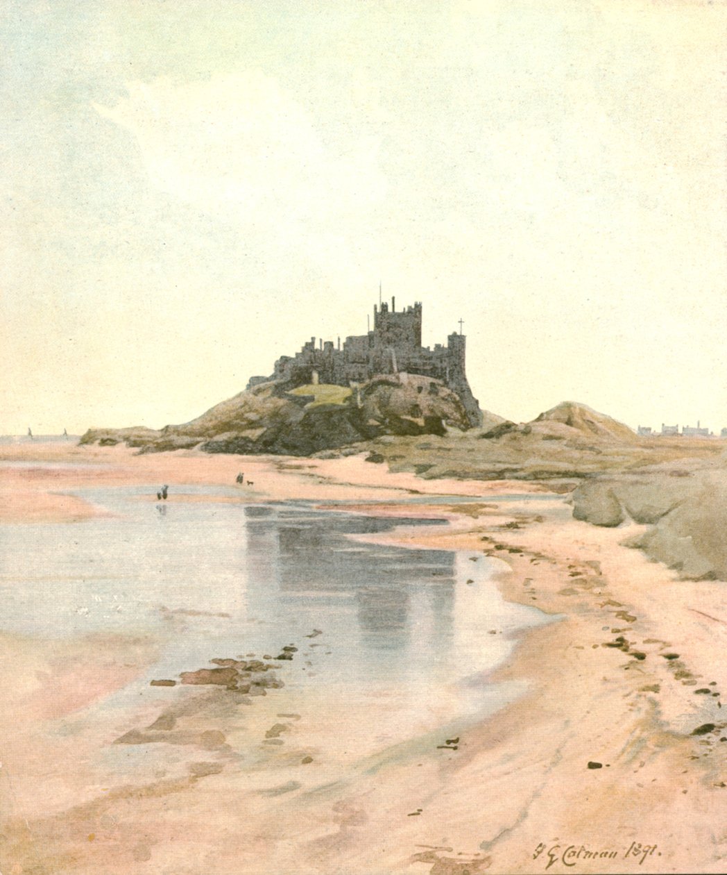 班堡城堡（Bamborough Castle），1891年，约c1900年。 作者 不明